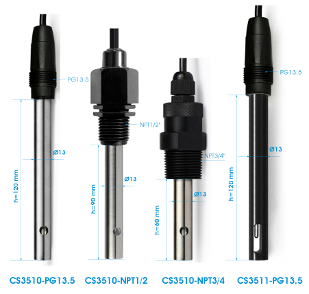 K=10 10 μS/cm - 200 mS/cm Conductivity Sensor
