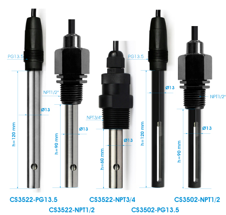 K=0.1 0.1 - 200.0 μS/cm Conductivity Sensor 