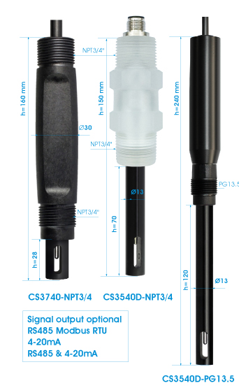 K=0.45 10 - 500 mS/cm Conductivity Sensor
